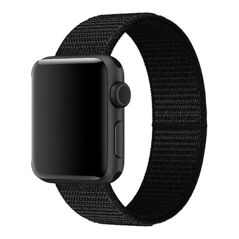 Armband für Apple Watch aus Nylon in der Farbe Dark Black, Modell Barcelona #farbe_Dark Black