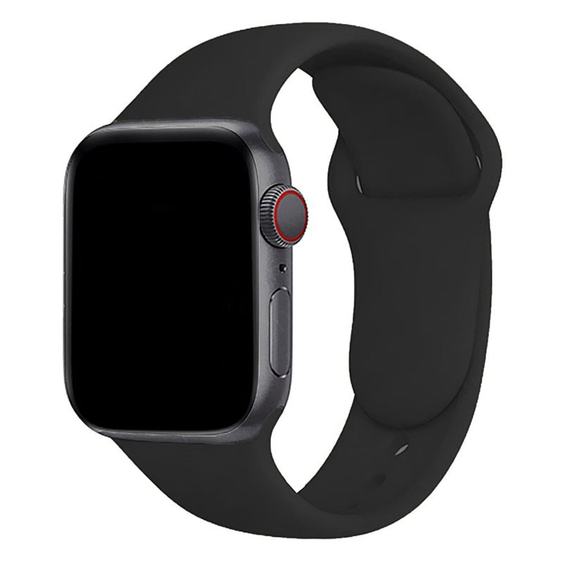Armband für Apple Watch aus Silikon in der Farbe Schwarz, Modell Amsterdam #farbe_Schwarz