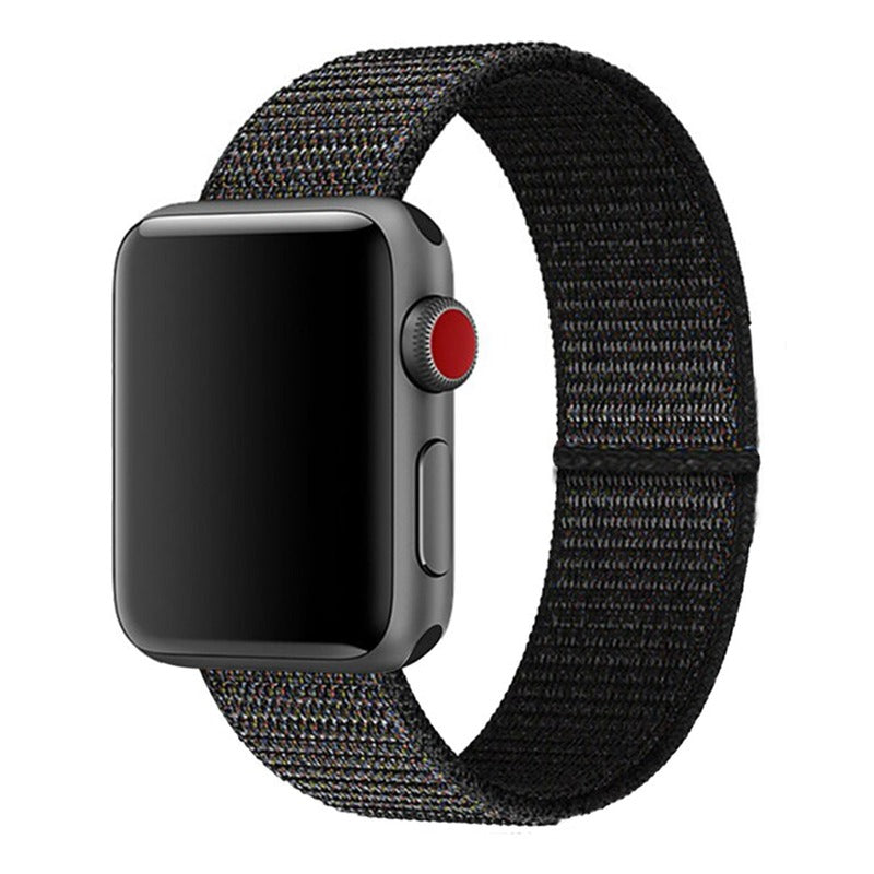 Armband für Apple Watch aus Nylon in der Farbe Black, Modell Barcelona #farbe_Black