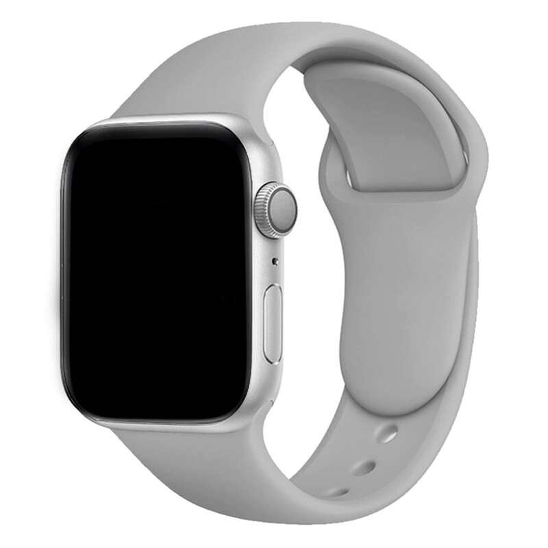 Armband für Apple Watch aus Silikon in der Farbe Lichtgrau, Modell Amsterdam #farbe_Lichtgrau