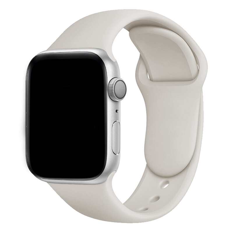 Armband für Apple Watch aus Silikon in der Farbe Cremefarben, Modell Amsterdam #farbe_Cremefarben