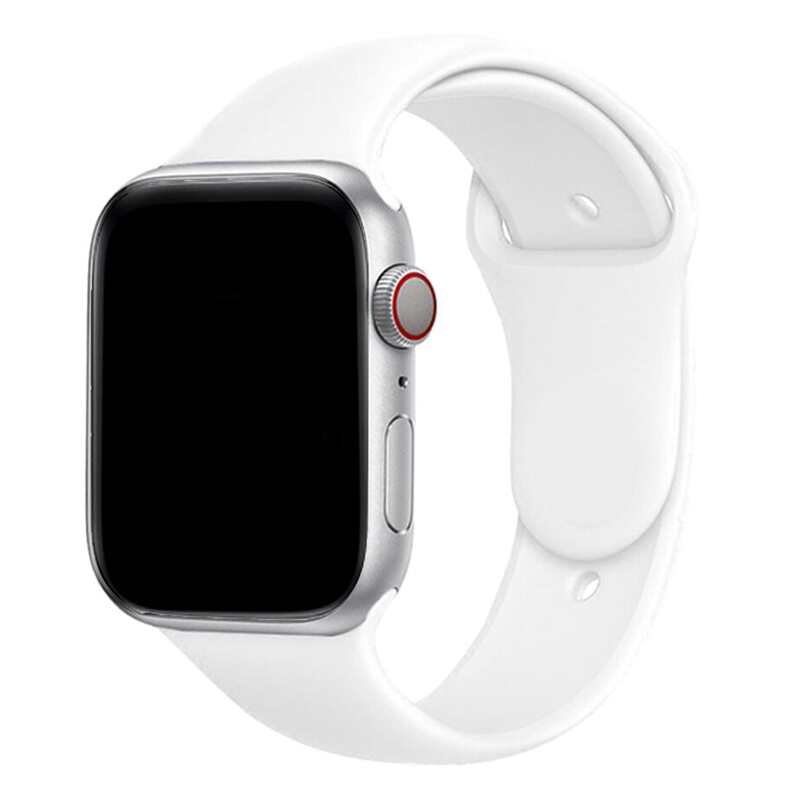 Armband für Apple Watch aus Silikon in der Farbe Weiß, Modell Amsterdam #farbe_Weiß