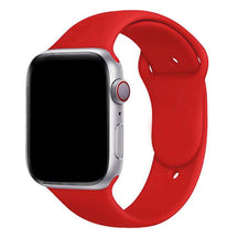 Armband für Apple Watch aus Silikon in der Farbe Rot, Modell Amsterdam #farbe_Rot