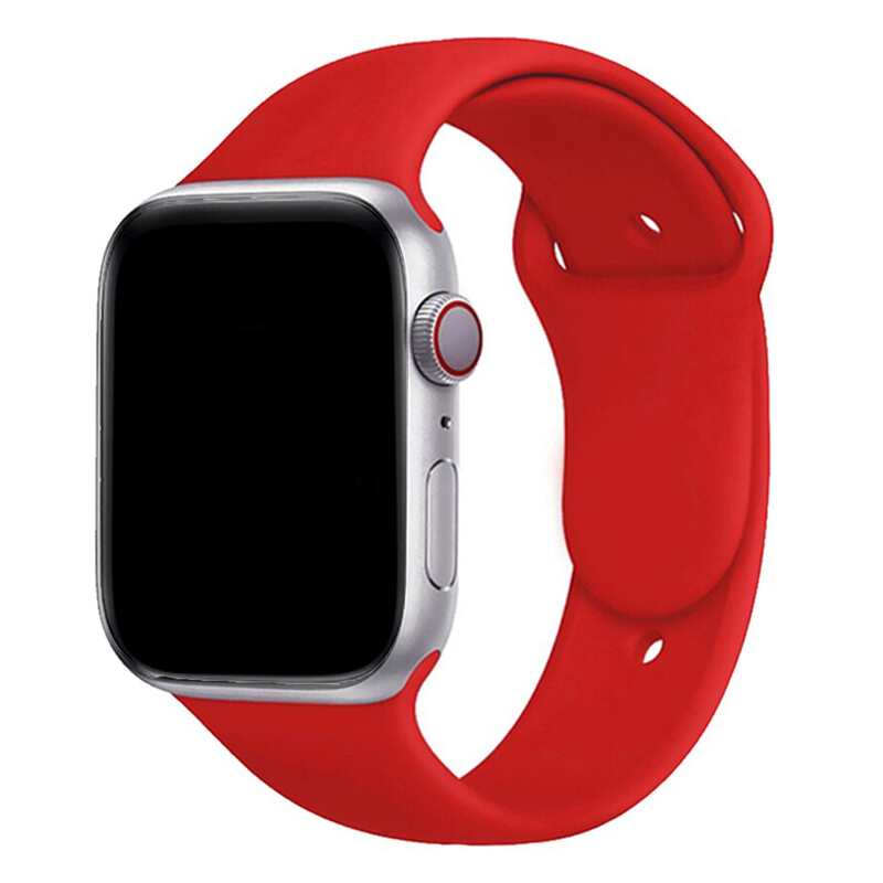 Armband für Apple Watch aus Silikon in der Farbe Rot, Modell Amsterdam #farbe_Rot