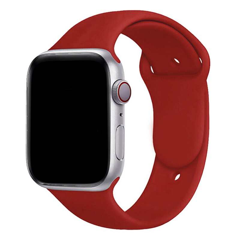 Armband für Apple Watch aus Silikon in der Farbe Dunkelrot, Modell Amsterdam #farbe_Dunkelrot