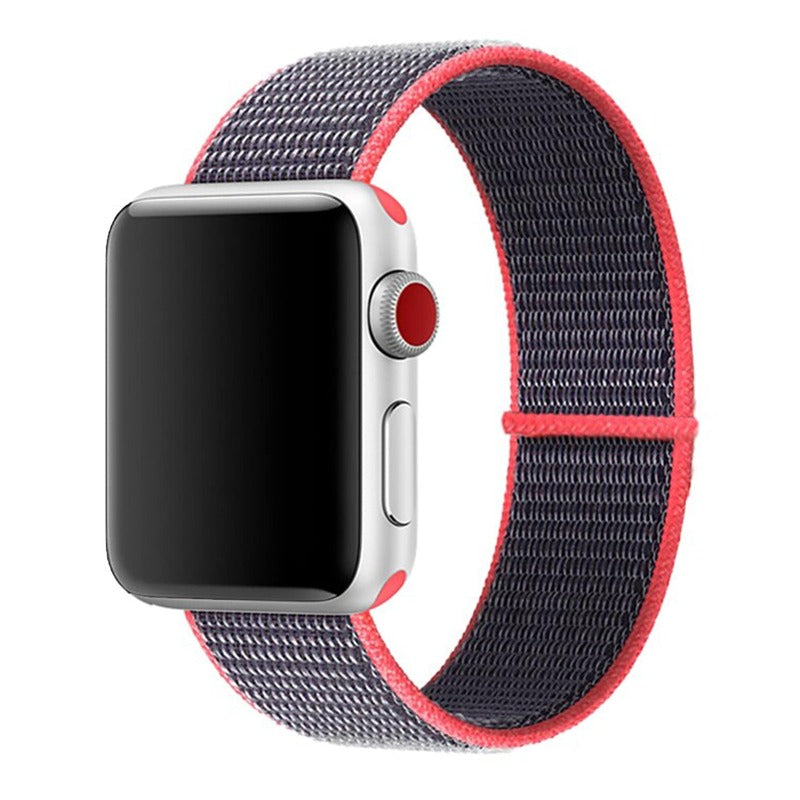 Armband für Apple Watch aus Nylon in der Farbe Electric Pink, Modell Barcelona #farbe_Electric Pink