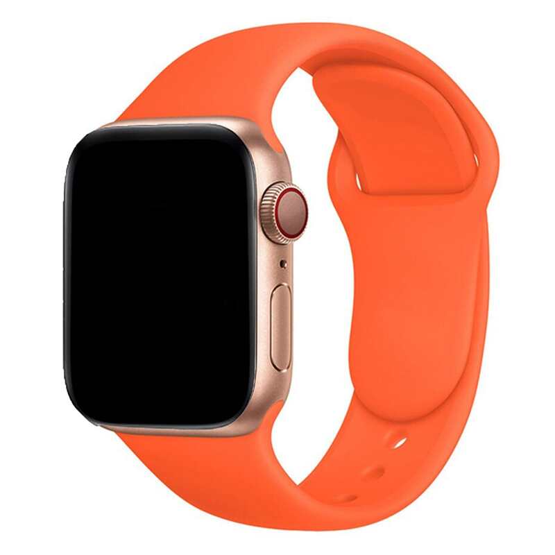 Armband für Apple Watch aus Silikon in der Farbe Orange, Modell Amsterdam #farbe_Orange