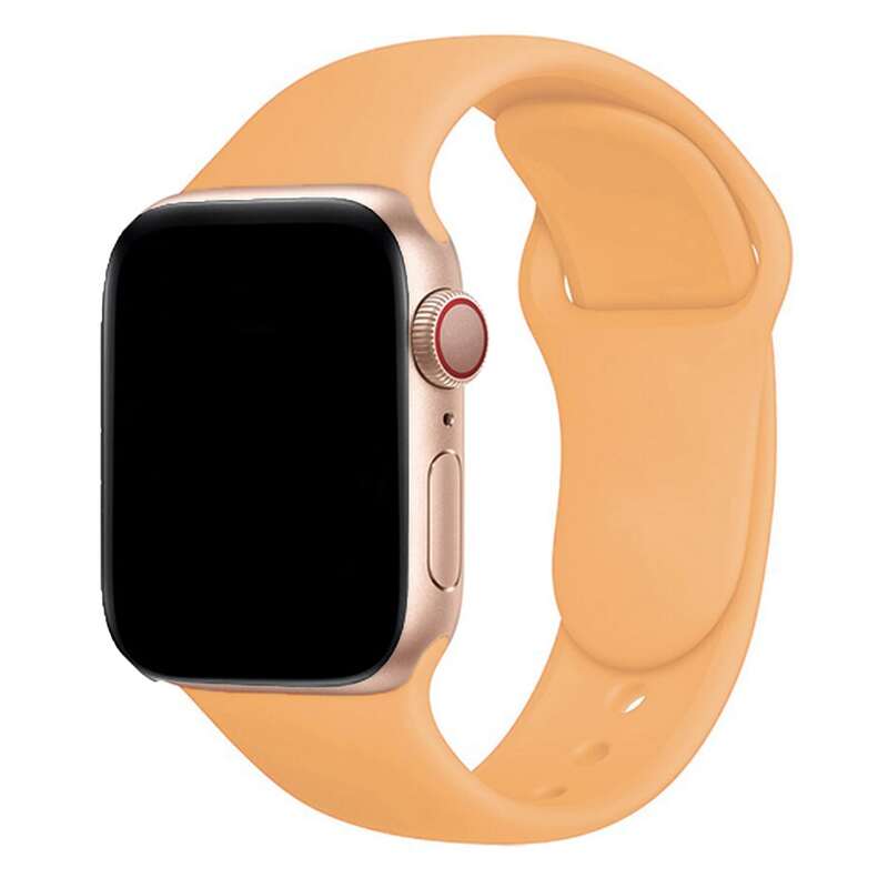 Armband für Apple Watch aus Silikon in der Farbe Creme Orange, Modell Amsterdam #farbe_Creme Orange