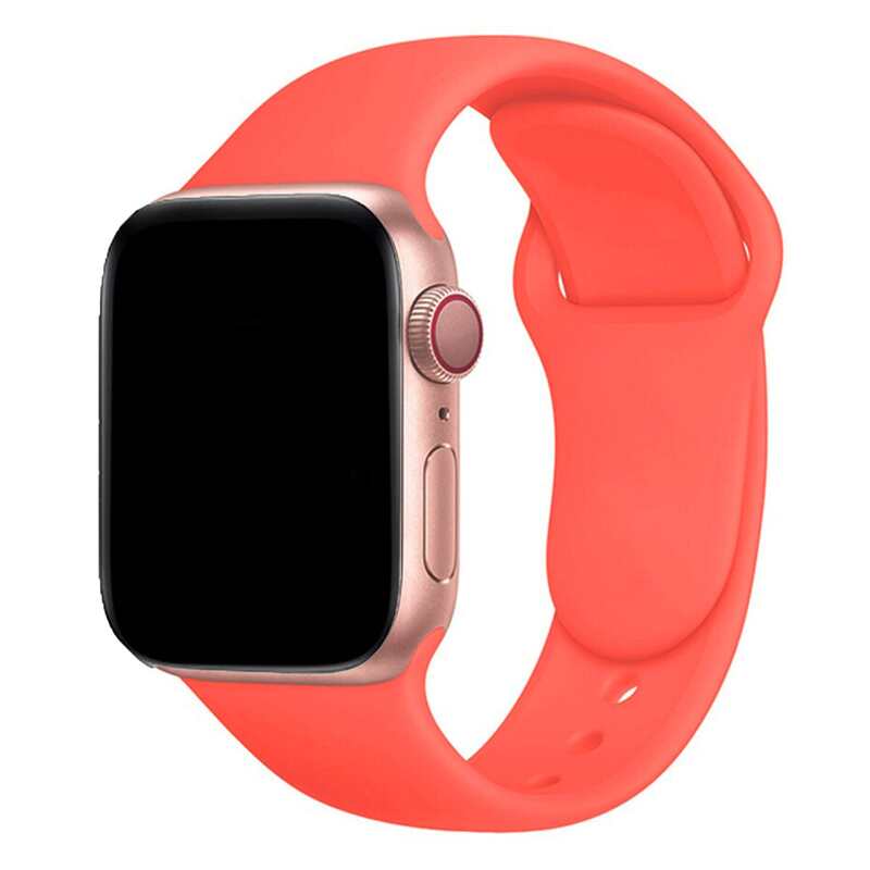 Armband für Apple Watch aus Silikon in der Farbe Blutorange, Modell Amsterdam #farbe_Blutorange