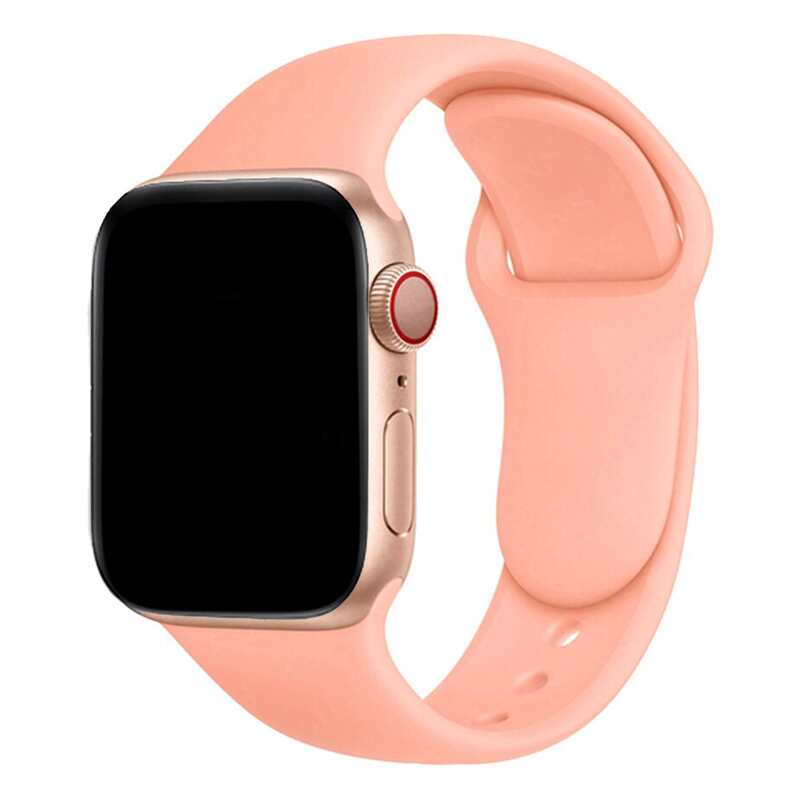 Armband für Apple Watch aus Silikon in der Farbe Aprikose, Modell Amsterdam #farbe_Aprikose