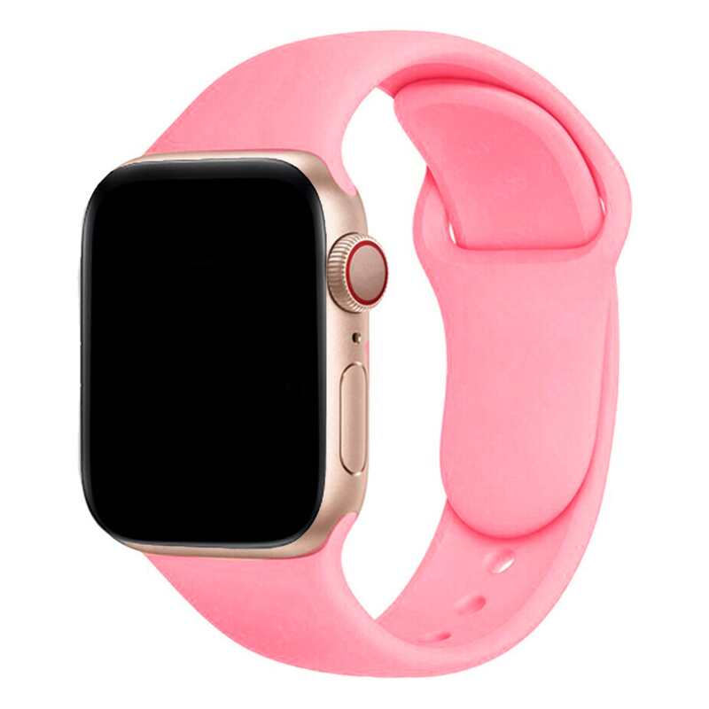 Armband für Apple Watch aus Silikon in der Farbe Pink, Modell Amsterdam #farbe_Pink