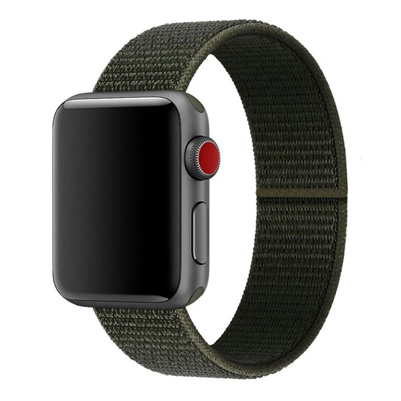 Armband für Apple Watch aus Nylon in der Farbe Cargo Khaki, Modell Barcelona #farbe_Cargo Khaki