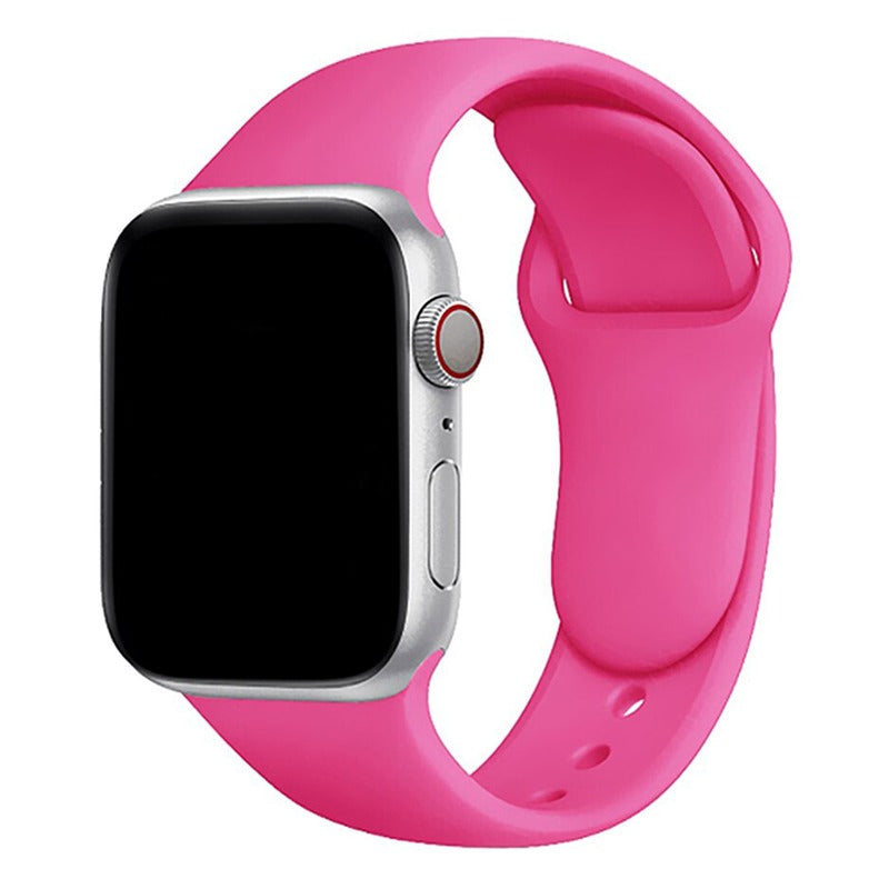 Armband für Apple Watch aus Silikon in der Farbe Knallpink, Modell Amsterdam #farbe_Knallpink
