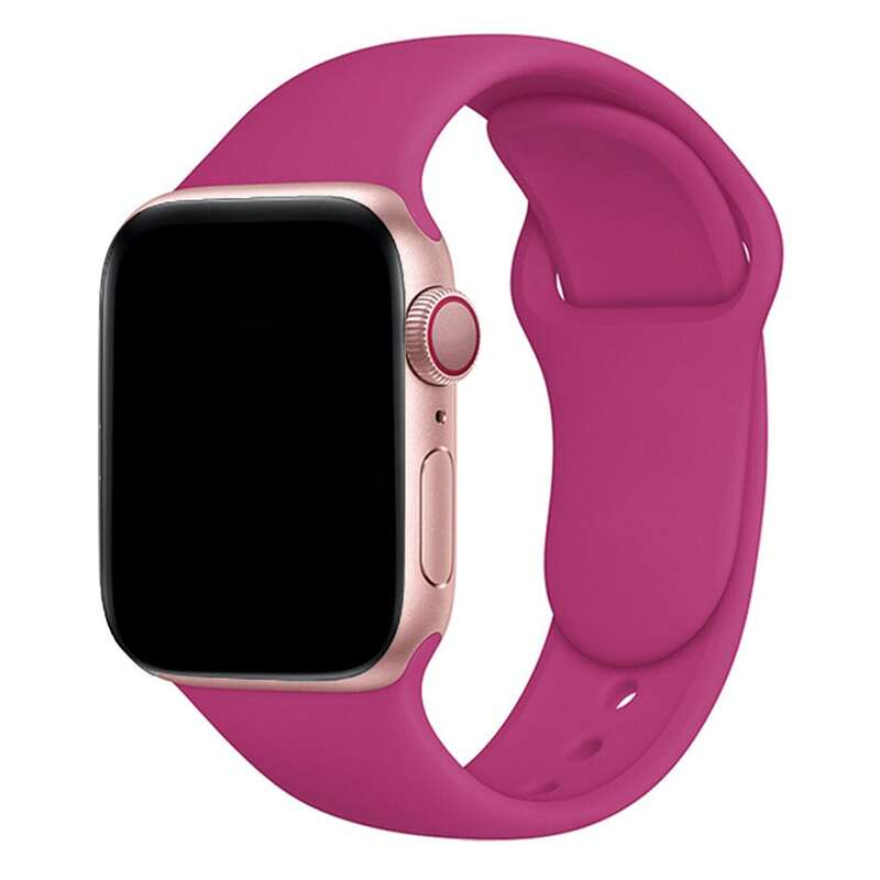 Armband für Apple Watch aus Silikon in der Farbe Dunkelpink, Modell Amsterdam #farbe_Dunkelpink