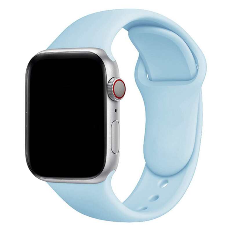 Armband für Apple Watch aus Silikon in der Farbe Creme Blau, Modell Amsterdam #farbe_Creme Blau