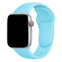 Armband für Apple Watch aus Silikon in der Farbe Babyblau, Modell Amsterdam #farbe_Babyblau