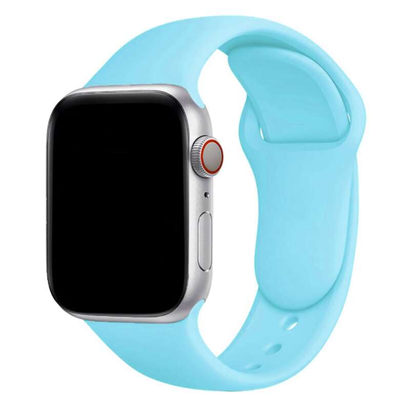 Armband für Apple Watch aus Silikon in der Farbe Babyblau, Modell Amsterdam #farbe_Babyblau