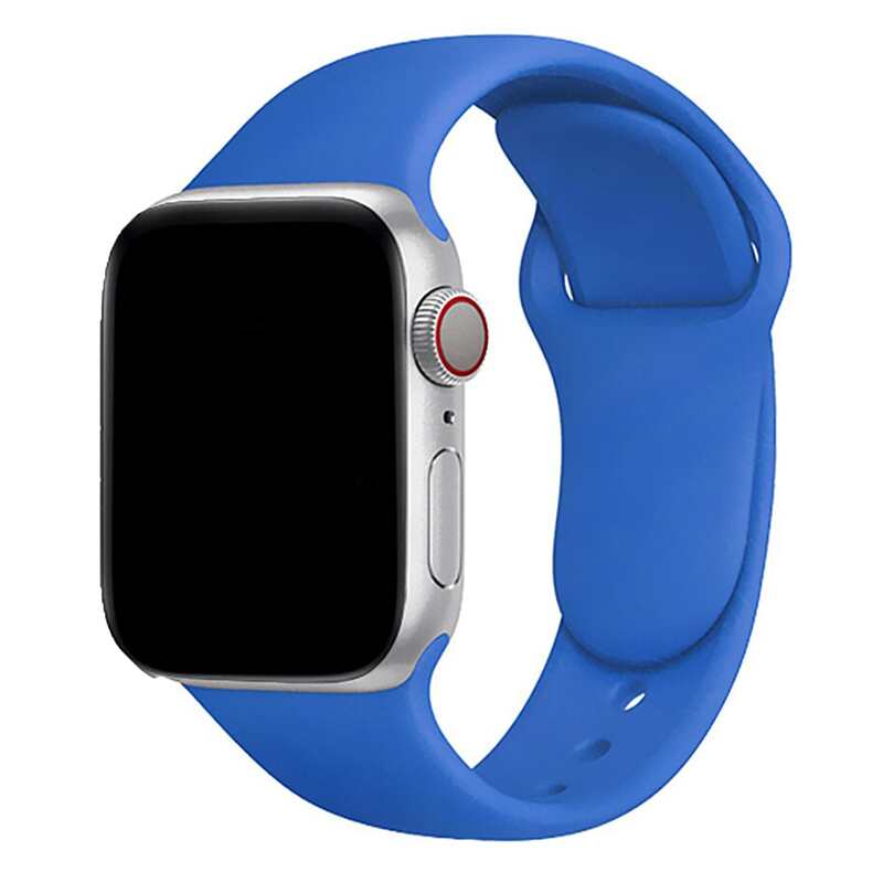 Armband für Apple Watch aus Silikon in der Farbe Blau, Modell Amsterdam #farbe_Blau