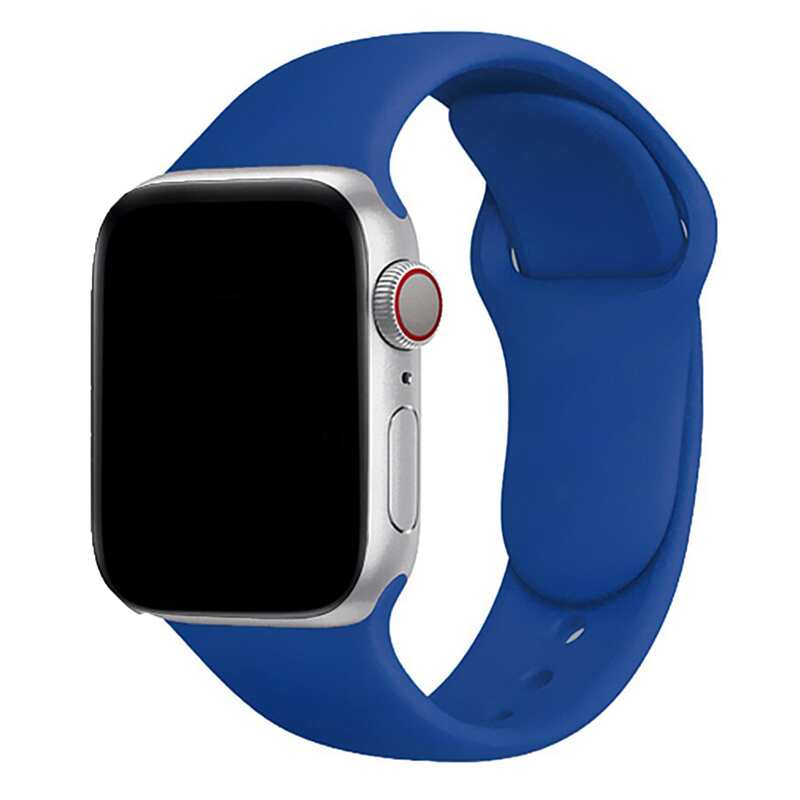 Armband für Apple Watch aus Silikon in der Farbe Dunkelblau, Modell Amsterdam #farbe_Dunkelblau