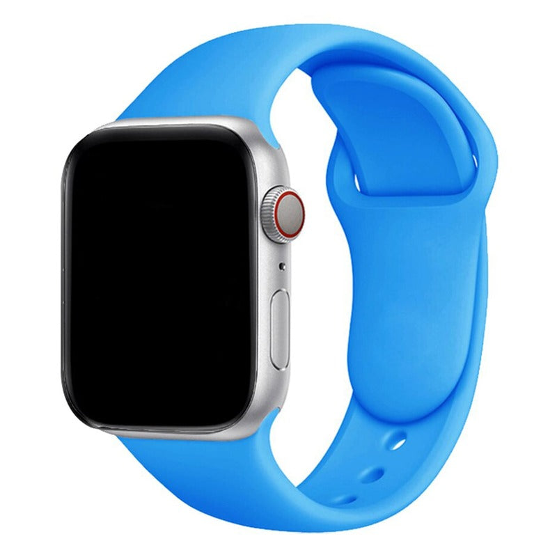 Armband für Apple Watch aus Silikon in der Farbe Knallblau, Modell Amsterdam #farbe_Knallblau