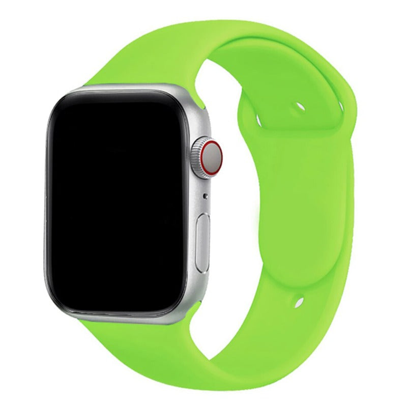 Armband für Apple Watch aus Silikon in der Farbe Knallgrün, Modell Amsterdam #farbe_Knallgrün