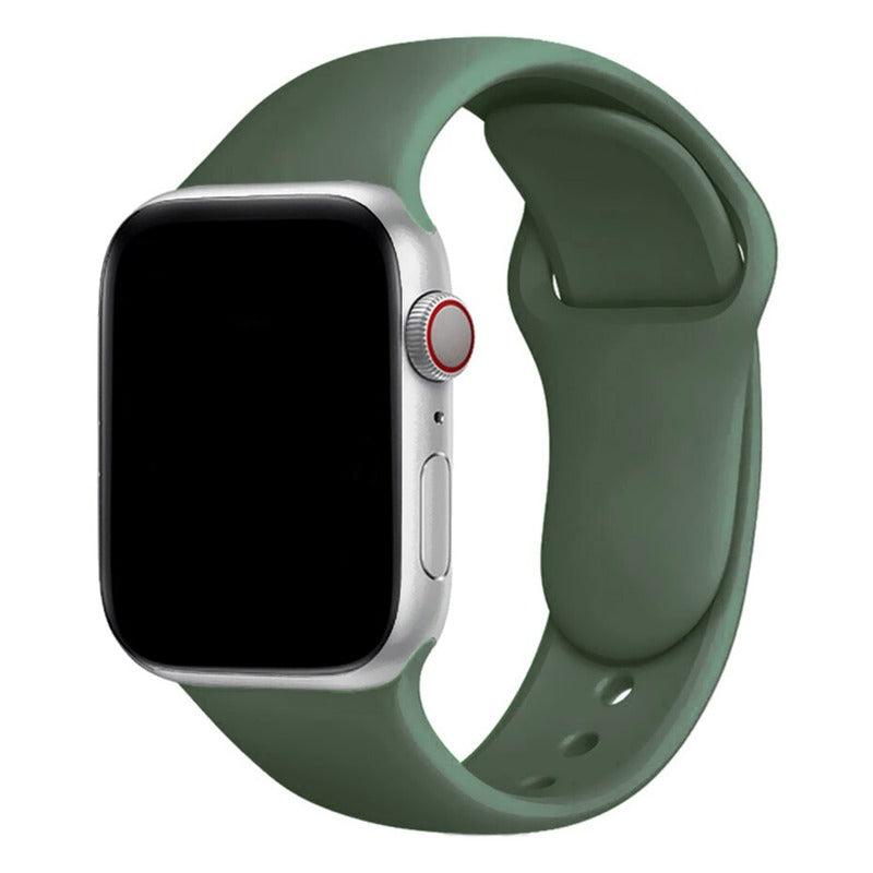 Armband für Apple Watch aus Silikon in der Farbe Dunkelgrün, Modell Amsterdam #farbe_Dunkelgrün