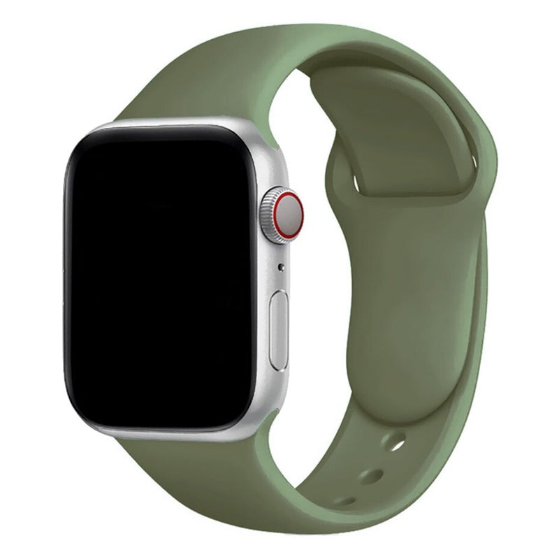 Armband für Apple Watch aus Silikon in der Farbe Militärgrün, Modell Amsterdam #farbe_Militärgrün