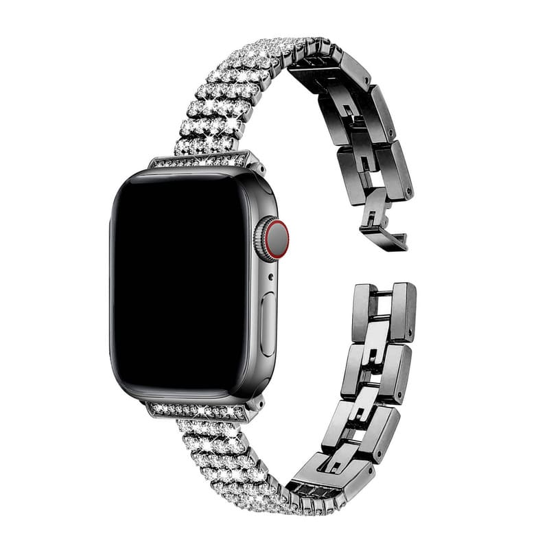Armband für Apple Watch aus Edelstahl in der Farbe Schwarz, Modell Palma #farbe_Schwarz