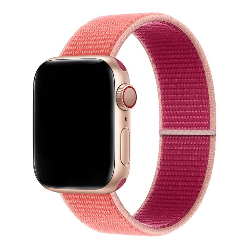 Armband für Apple Watch aus Nylon in der Farbe Pomegranate, Modell Barcelona #farbe_Pomegranate