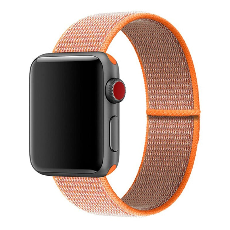 Armband für Apple Watch aus Nylon in der Farbe Spicy Orange, Modell Barcelona #farbe_Spicy Orange