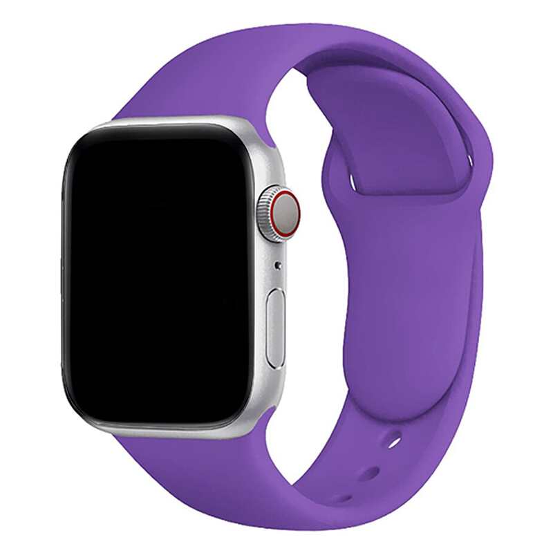 Armband für Apple Watch aus Silikon in der Farbe Lila, Modell Amsterdam #farbe_Lila