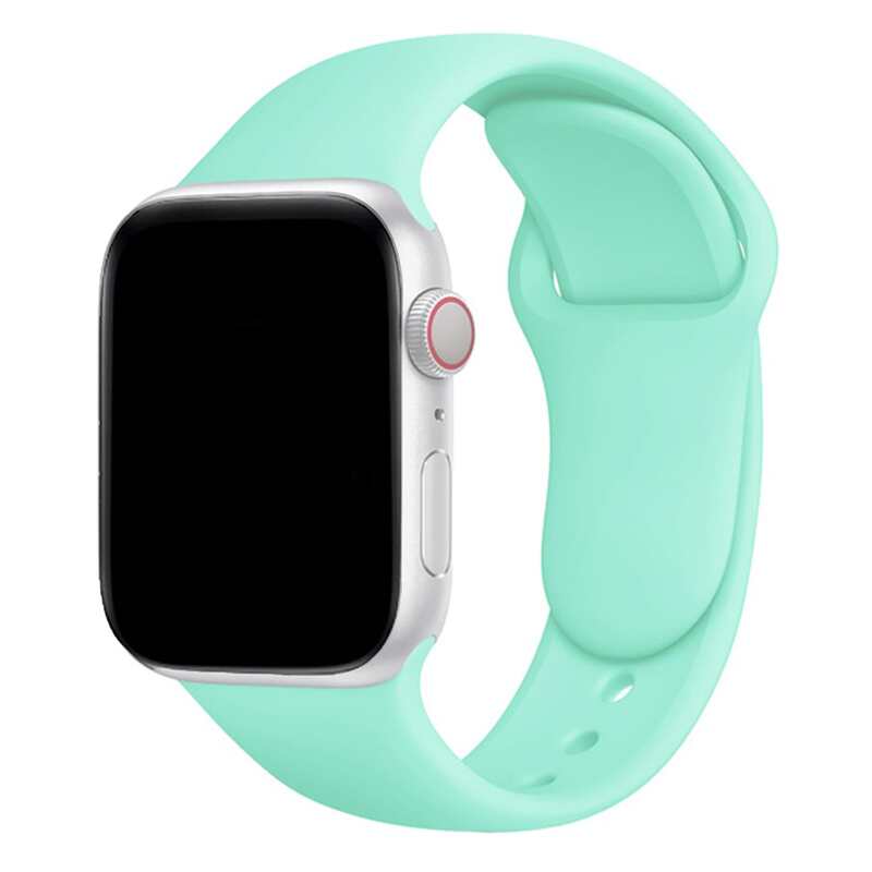 Armband für Apple Watch aus Silikon in der Farbe Helltürkis, Modell Amsterdam #farbe_Helltürkis