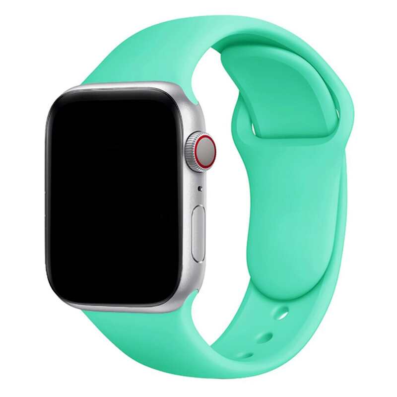 Armband für Apple Watch aus Silikon in der Farbe Türkis, Modell Amsterdam #farbe_Türkis