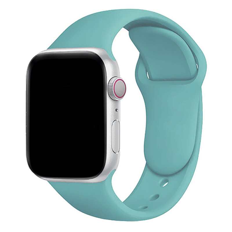 Armband für Apple Watch aus Silikon in der Farbe Dunkeltürkis, Modell Amsterdam #farbe_Dunkeltürkis