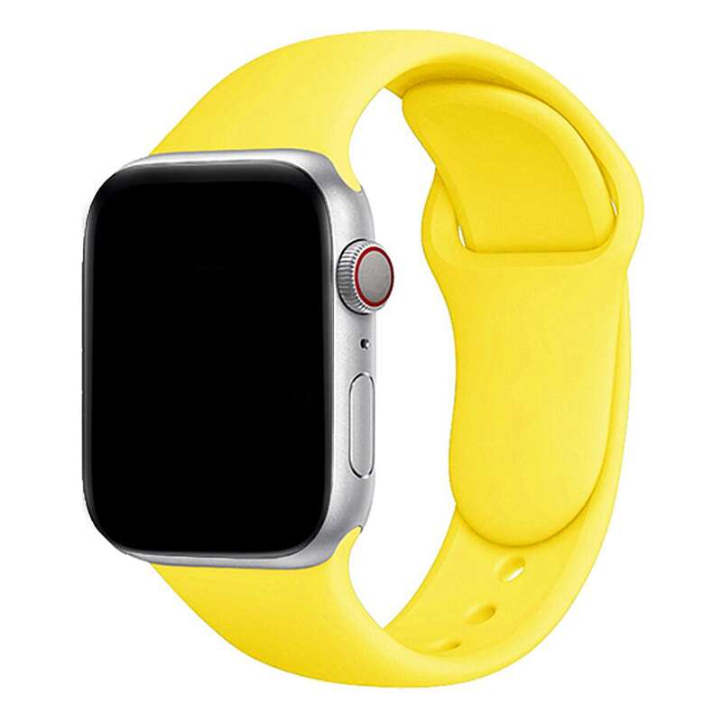 Armband für Apple Watch aus Silikon in der Farbe Gelb, Modell Amsterdam #farbe_Gelb