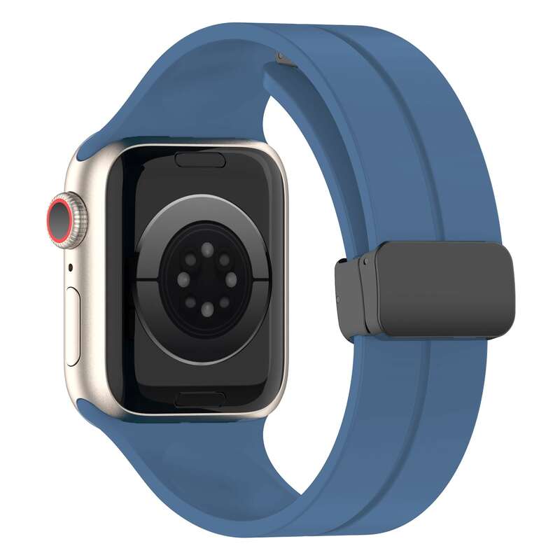Armband für Apple Watch aus Silikon in der Farbe Blau, Modell Lahore #farbe_Blau