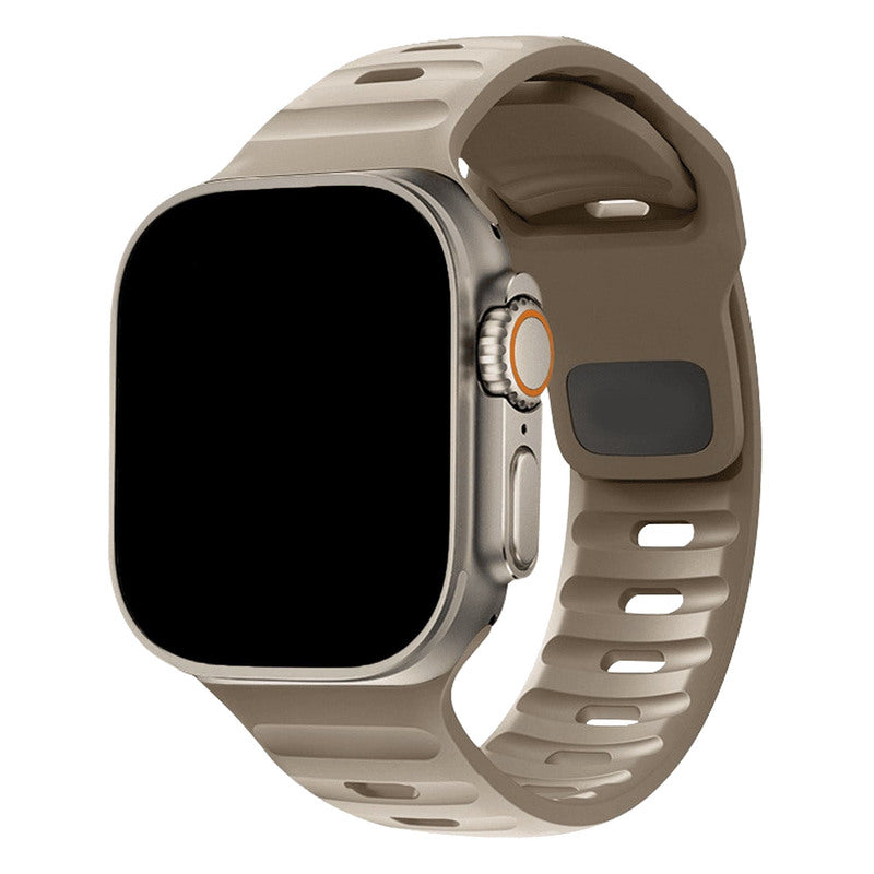 Armband für Apple Watch aus Silikon in der Farbe Braun, Modell São Paulo #farbe_Braun