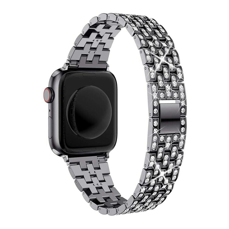 Armband für Apple Watch aus Edelstahl in der Farbe Schwarz, Modell Rome #farbe_Schwarz