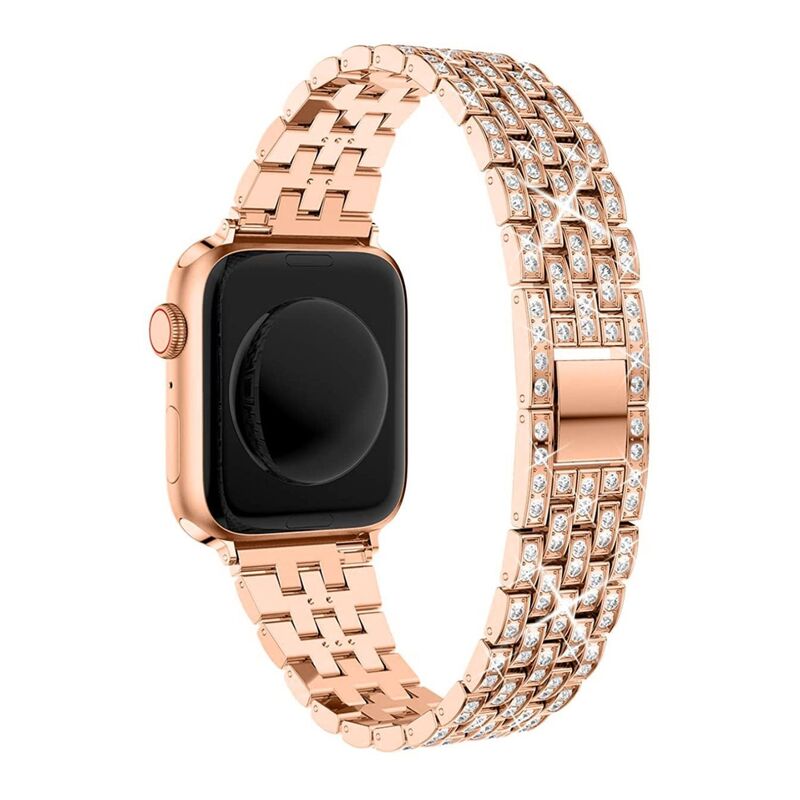 Armband für Apple Watch aus Edelstahl in der Farbe Gold, Modell Rome #farbe_Rotgold