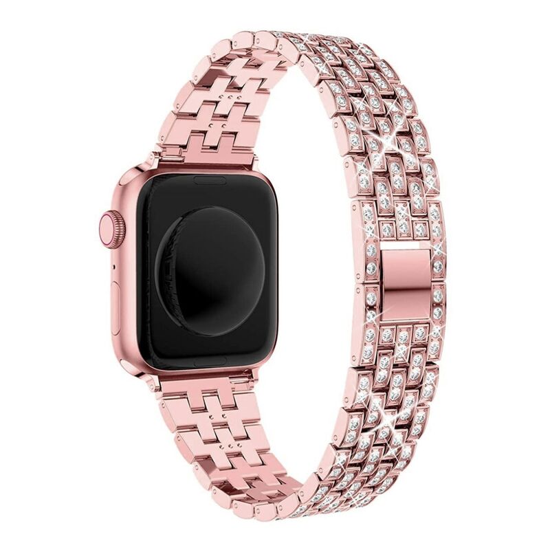 Armband für Apple Watch aus Edelstahl in der Farbe Pink, Modell Rome #farbe_Pink