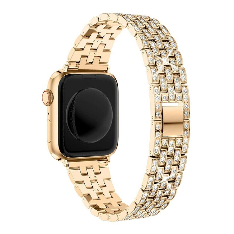 Armband für Apple Watch aus Edelstahl in der Farbe Gold, Modell Rome #farbe_Gold
