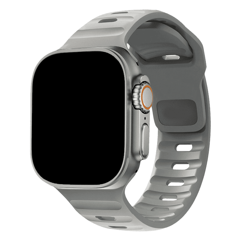 Armband für Apple Watch aus Silikon in der Farbe Grau, Modell São Paulo #farbe_Grau