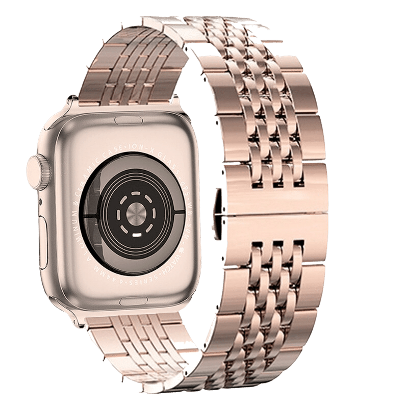 Armband für Apple Watch aus Edelstahl in der Farbe Rosegold Modell Chelsea #farbe_Rosegold