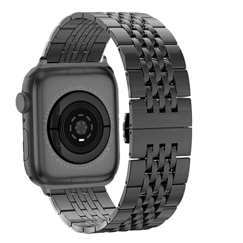 Armband für Apple Watch aus Edelstahl in der Farbe Schwarz Modell Chelsea #farbe_Schwarz
