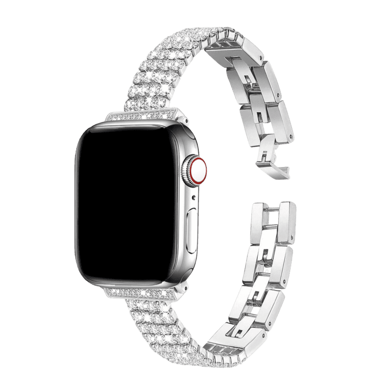 Armband für Apple Watch aus Edelstahl in der Farbe Silber, Modell Palma #farbe_Silber