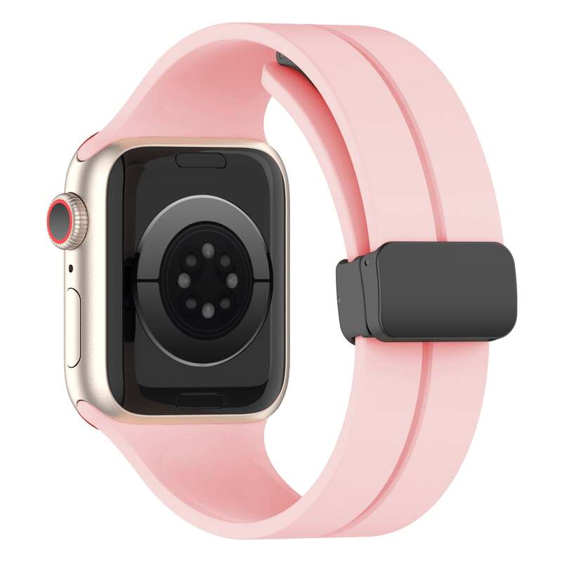 Armband für Apple Watch aus Silikon in der Farbe Rosa, Modell Lahore #farbe_Rosa