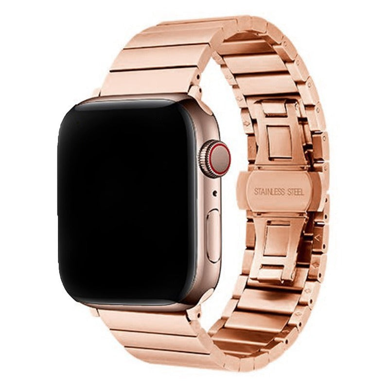 Armband für Apple Watch aus Edelstahl in der Farbe Rotgold, Modell Osaka #farbe_Rotgold