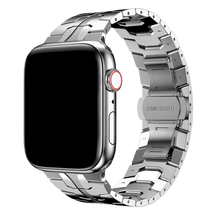Armband für Apple Watch aus Edelstahl in der Farbe Silber, Modell Mailand #farbe_Silber