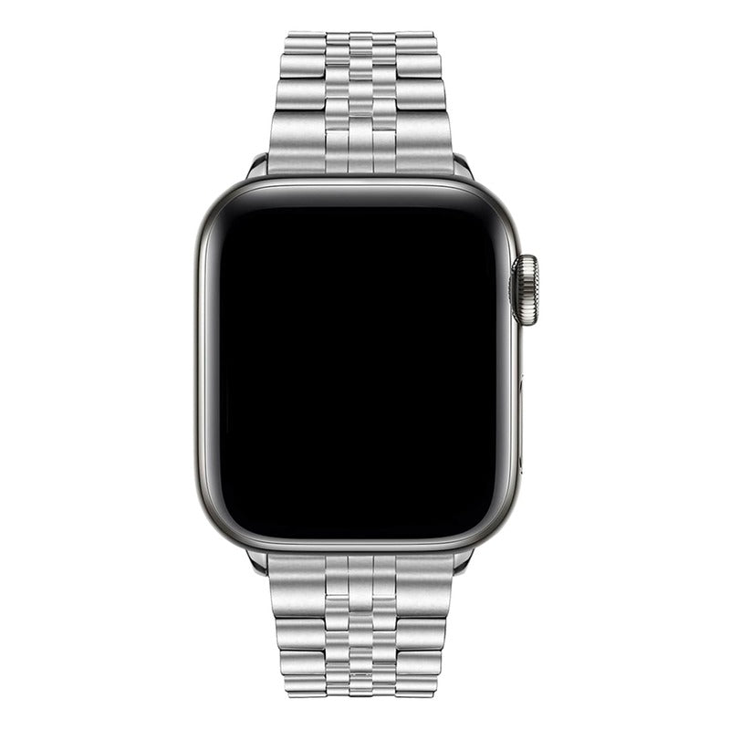 Armband für Apple Watch aus Edelstahl in der Farbe Silber, Modell New York #farbe_Silber