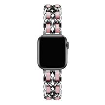 Armband für Apple Watch aus Edelstahl in der Farbe Silber-Pink, Modell Montpellier #farbe_Silber-Pink